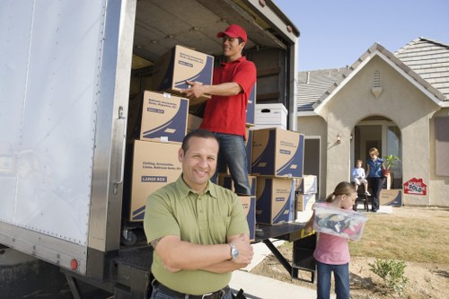 Removal team preparing items safely before a move