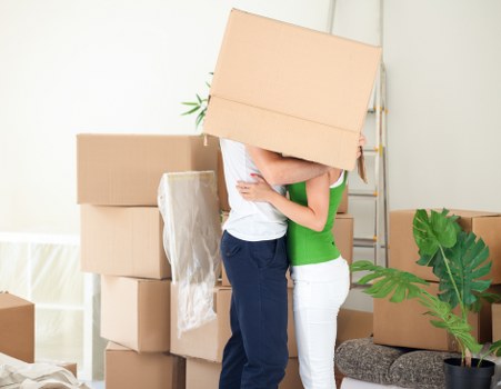 Office relocation planning in Kensington with moving boxes and labelled furniture