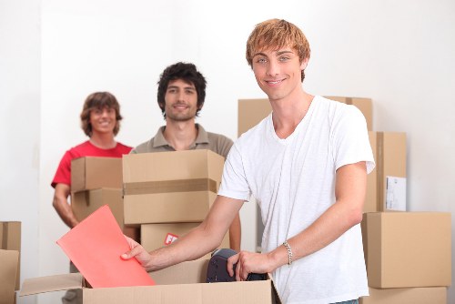 Boxes and furniture prepared for a local move in Kensington